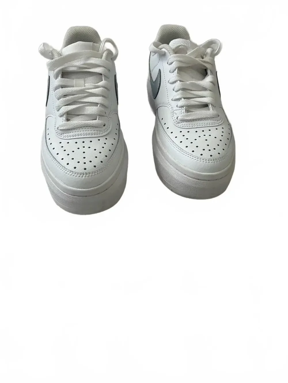 Nike Court Vision Alta Platform White/Grey Platform Sneakers Size 6.5